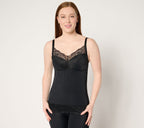 Soft Support Lace Bra Camisole - Black