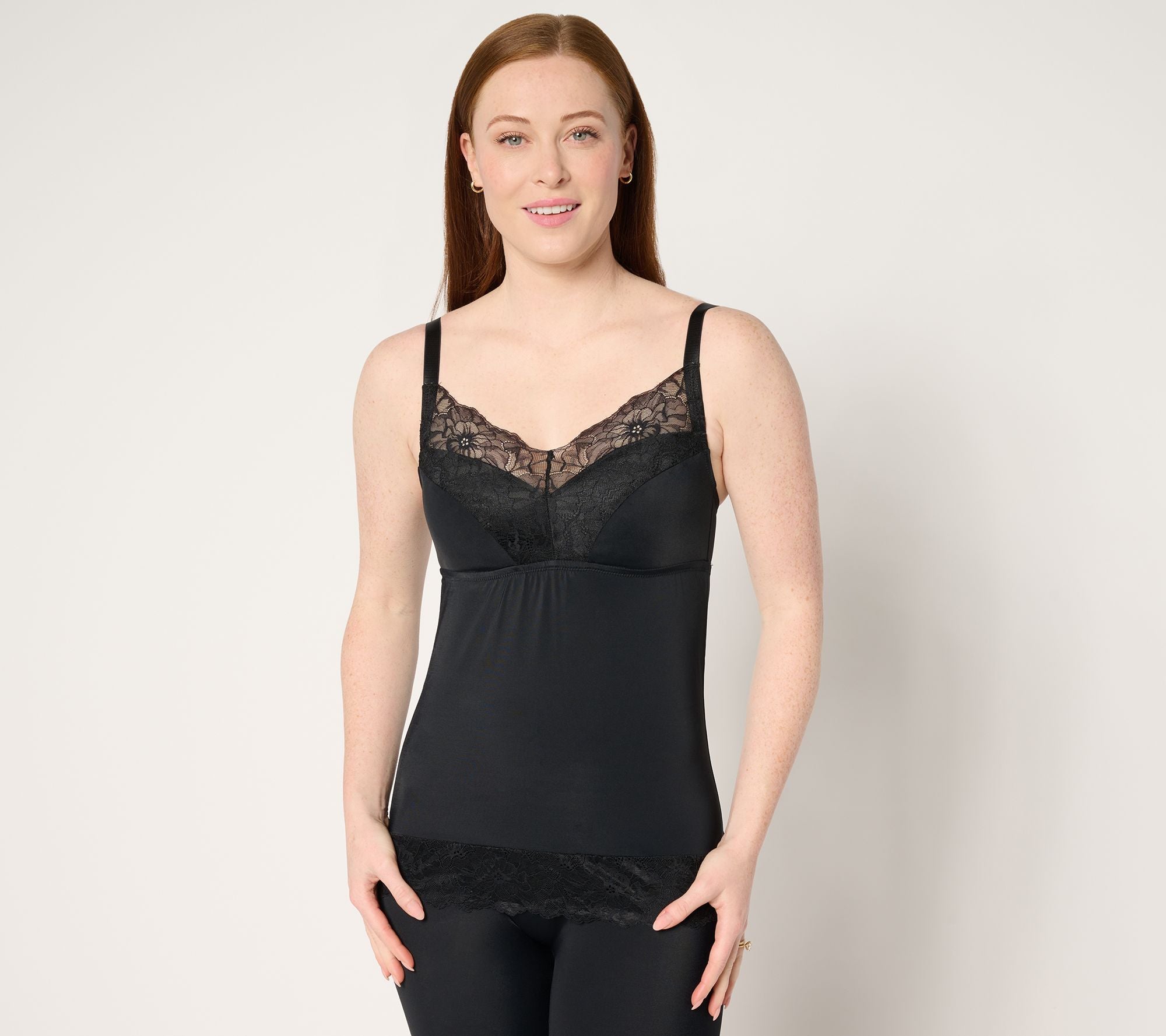 Soft Support Lace Bra Camisole - Black