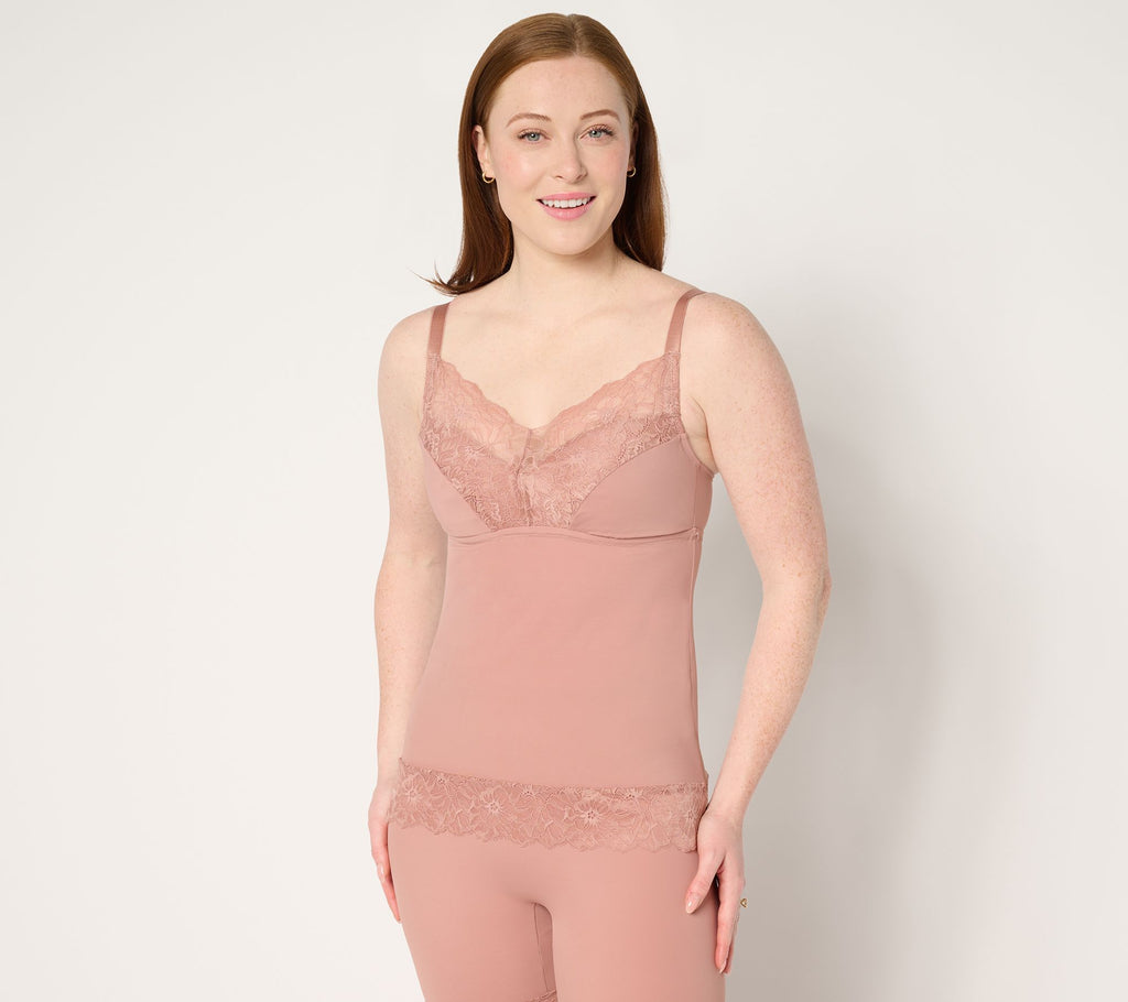 Soft Support Lace Bra Camisole - Cinnamon