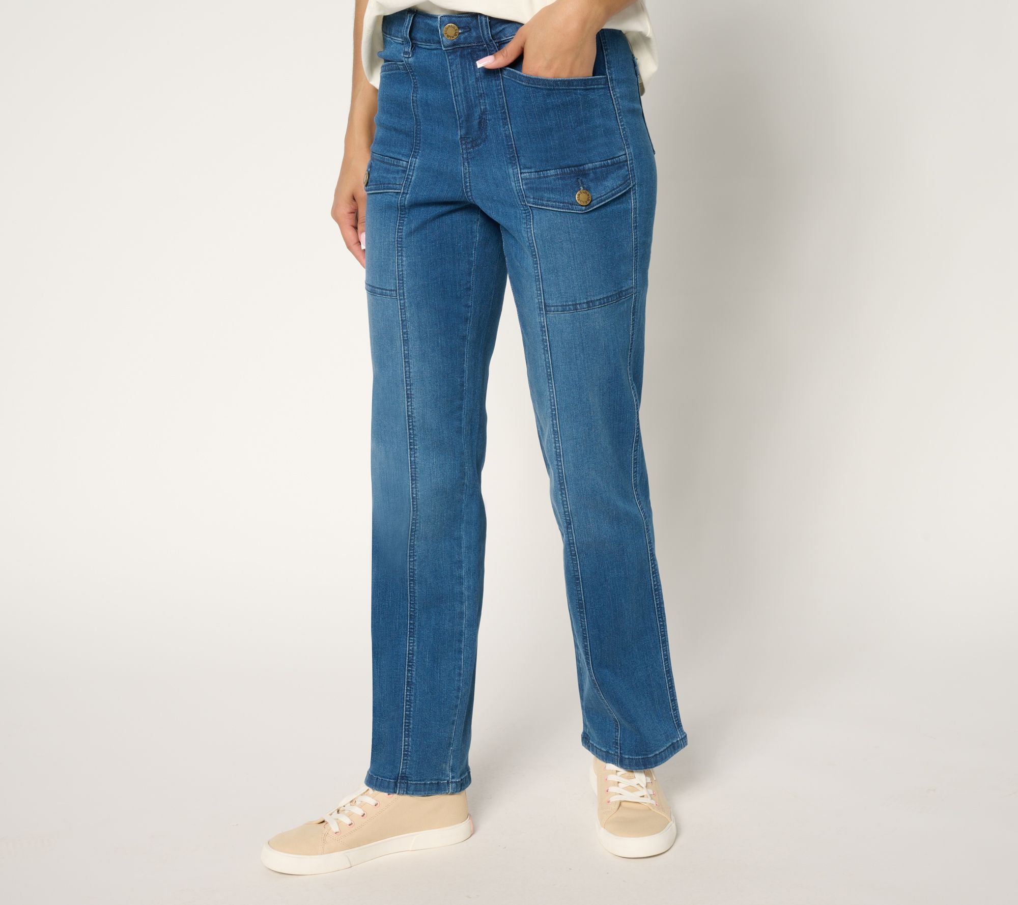 TripleLuxe Denim Cargo Pants - Rinse Wash