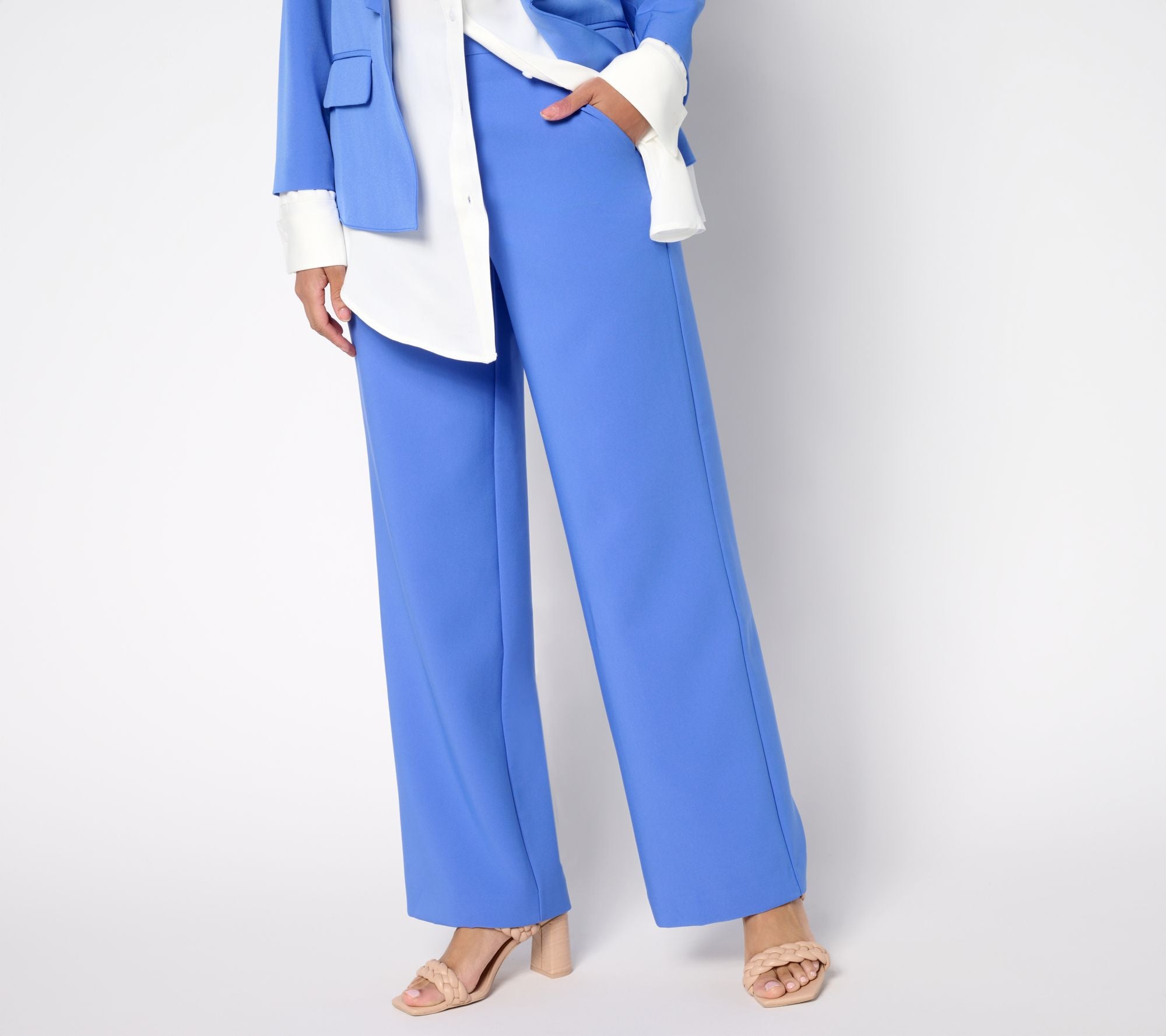 Straight Leg Full Length Pant - Periwinkle
