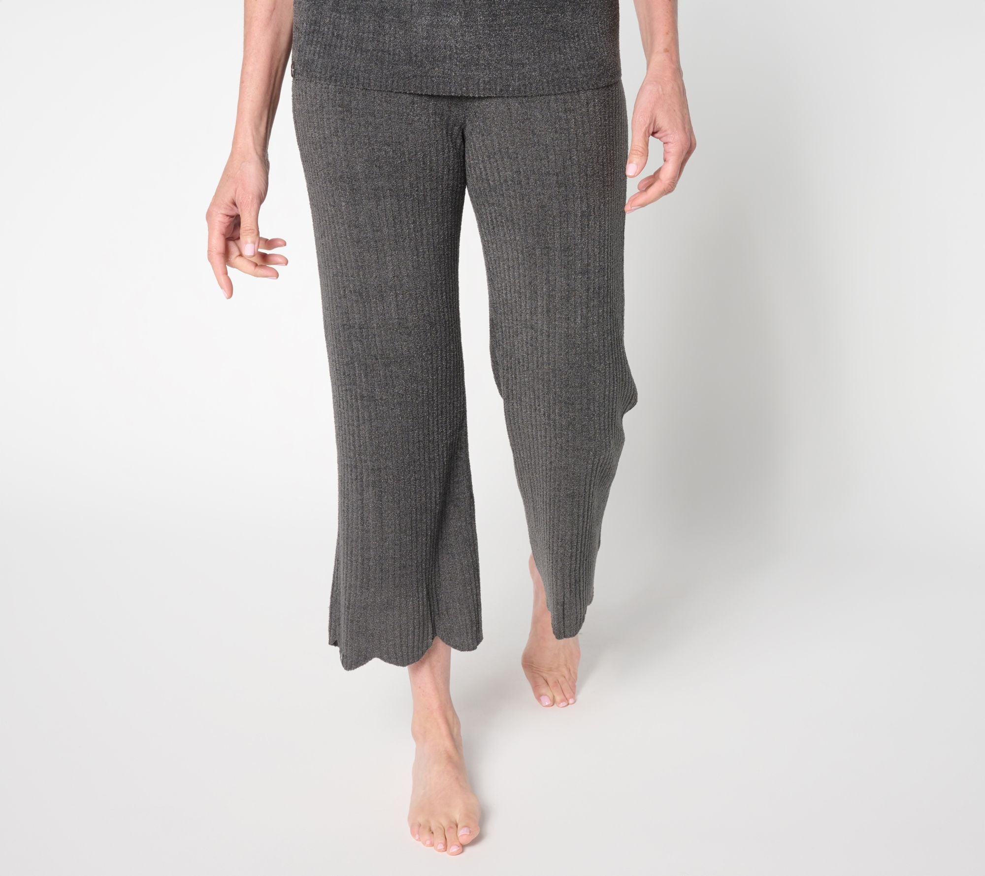 . CozyChic Ultra Lite Scallop Cropped Pant - Carbon