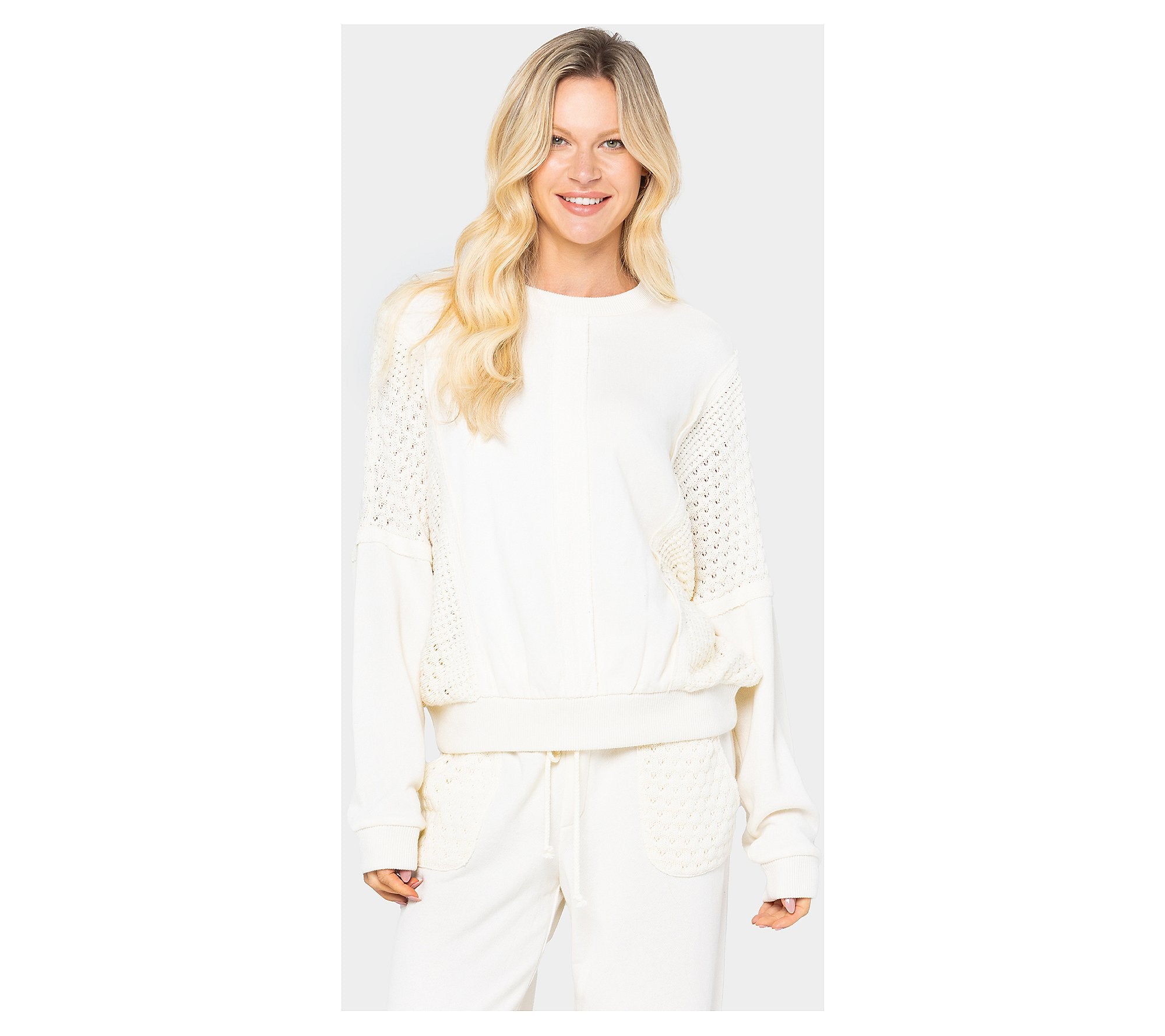 French Terry and Crochet Sweatshirt