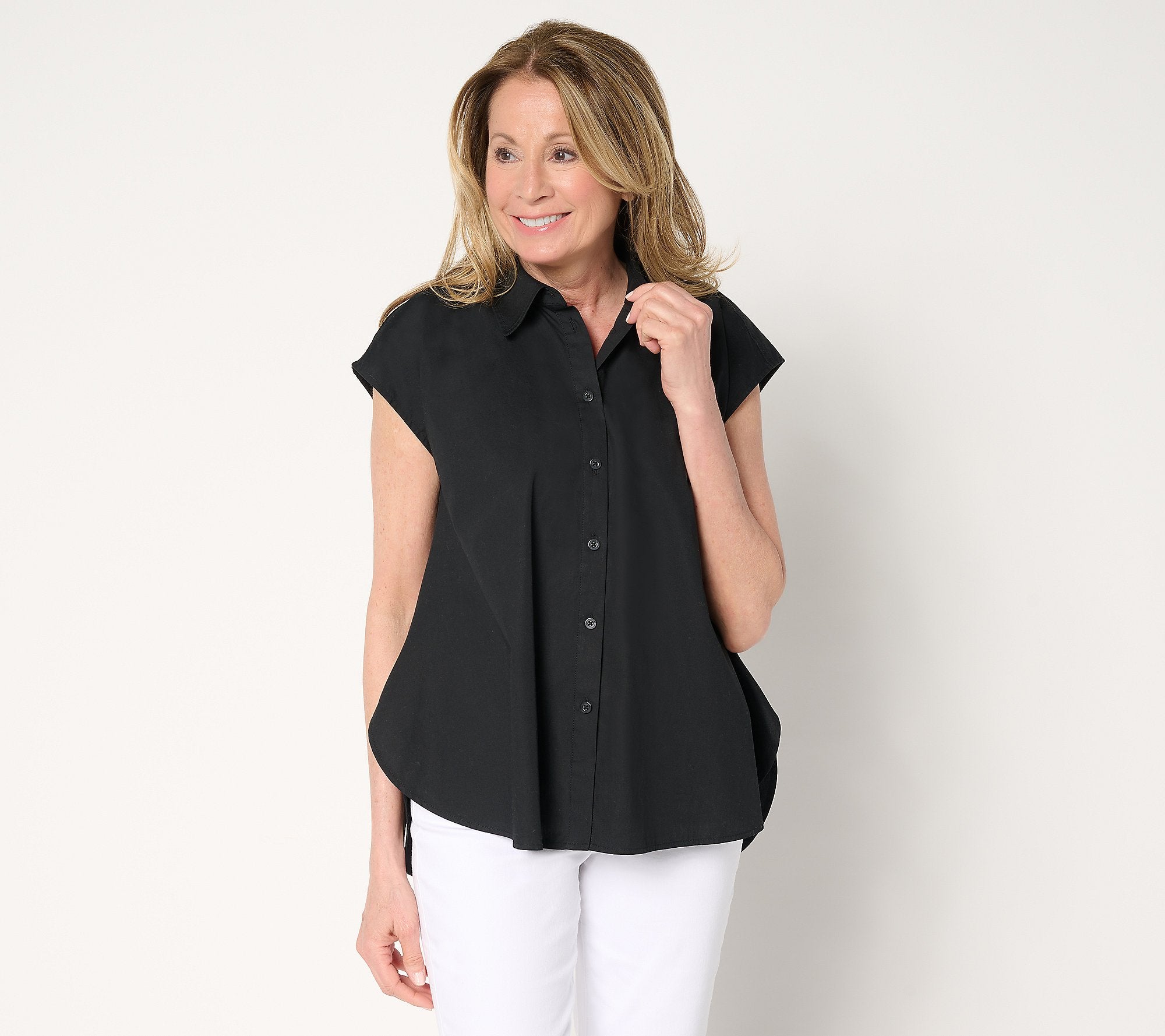 Collection 100% Cotton Sleeveless Swing Blouse