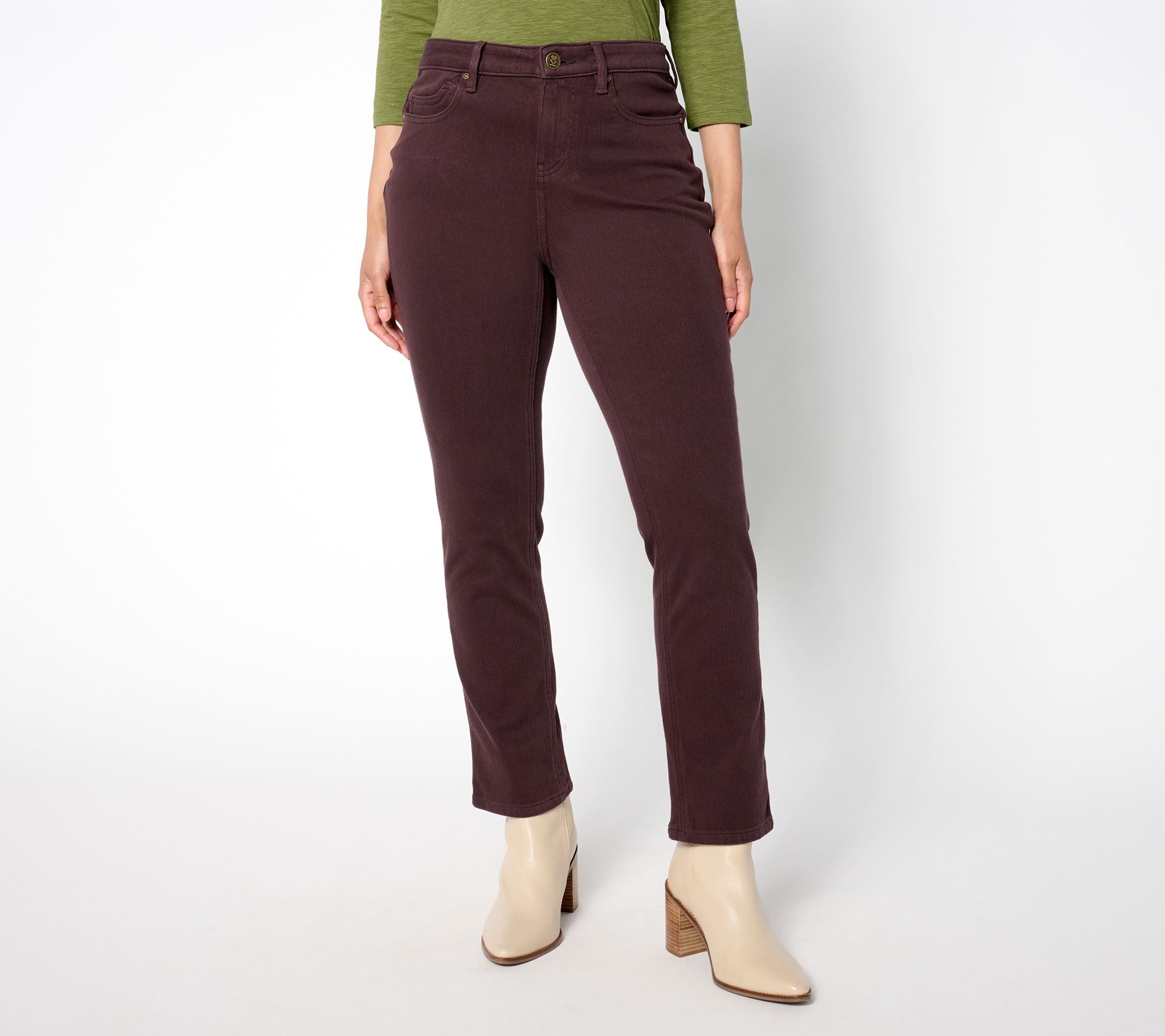 Belle by Kim Gravel Flexibelle Pocket Jean - Chocolate Plum
