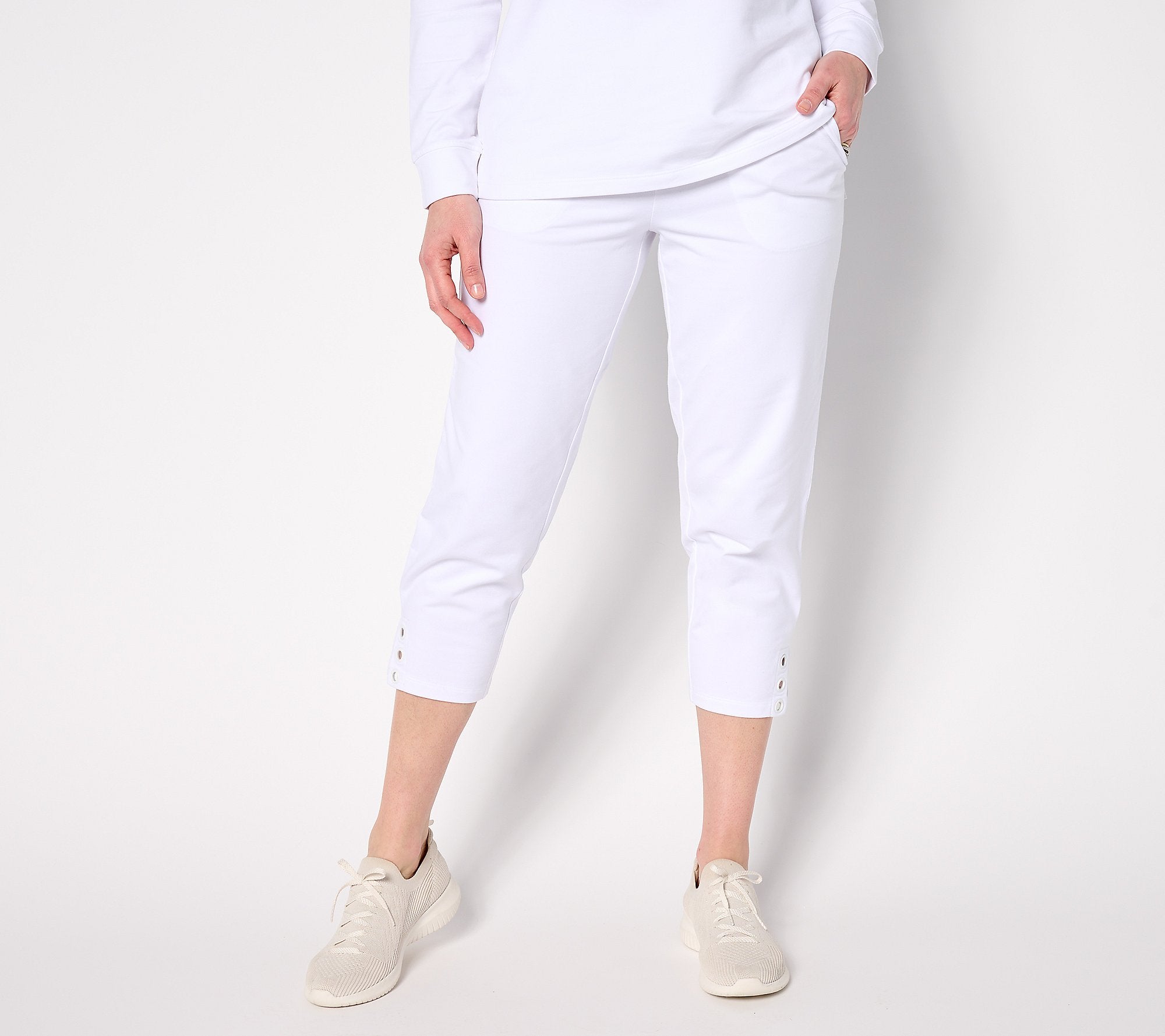 French Terry Crop Pant with Grommets