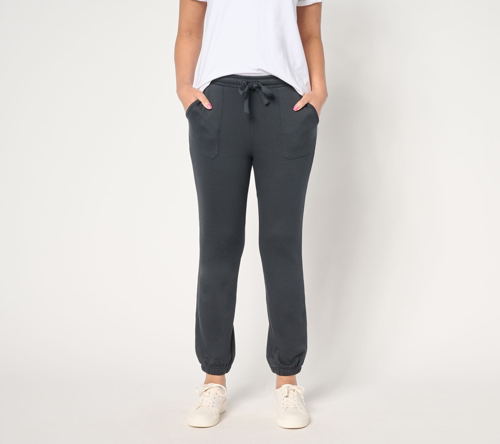 Signature Knit Pull-On Slim Leg Ankle Pants - Caviar