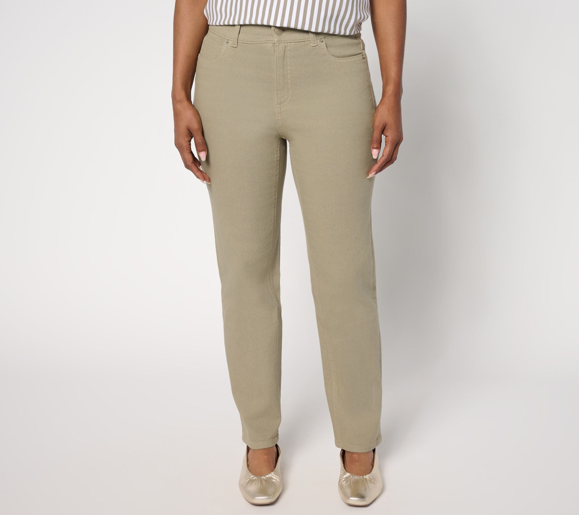 Classic Stretch Colored Ankle Jeans - Sagebrush