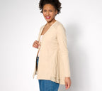 Knit Cardigan with Clip Dot Trim - Safari Tan