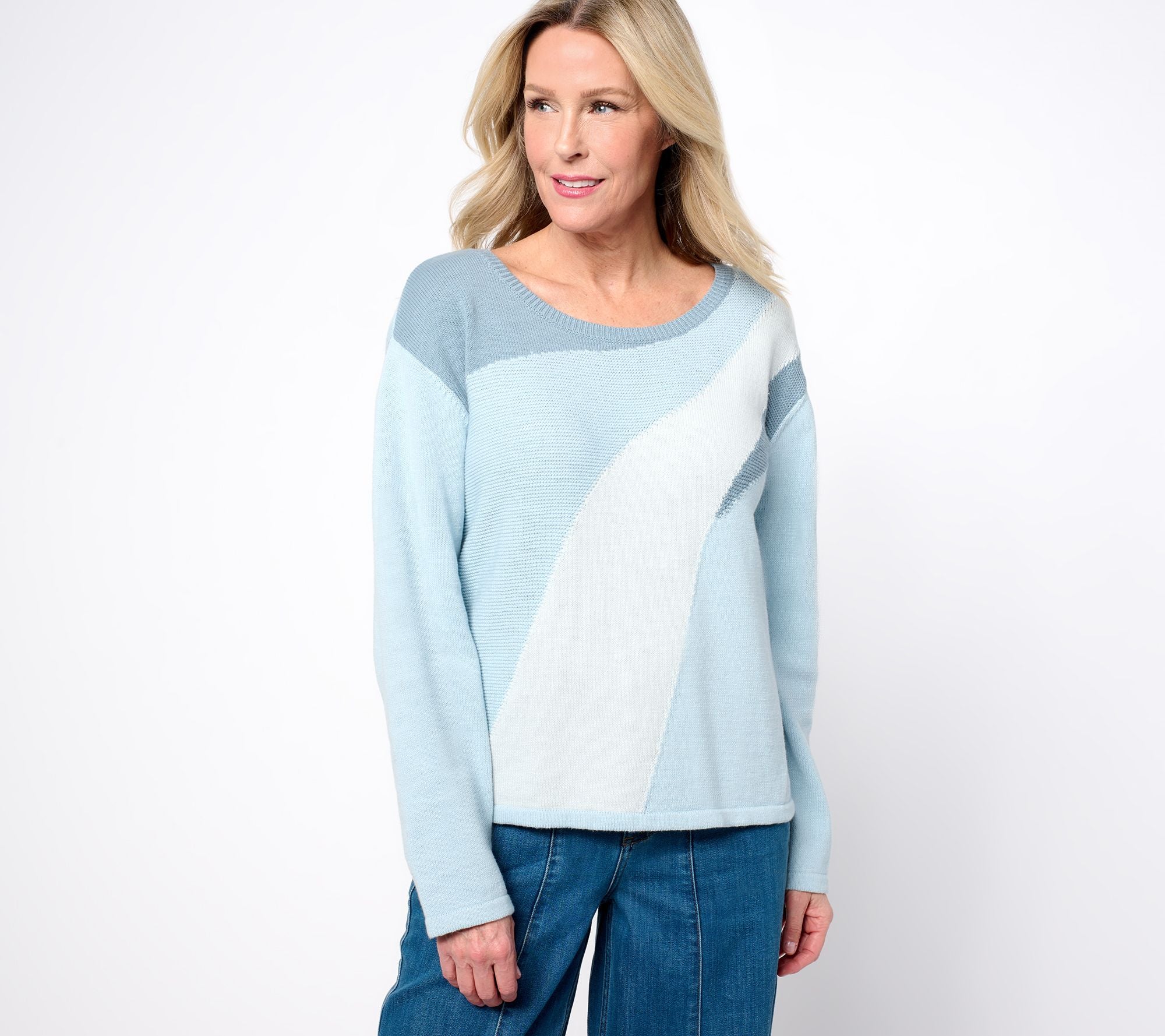 Boheme Abstract Novelty Stitch Sweater - Blue