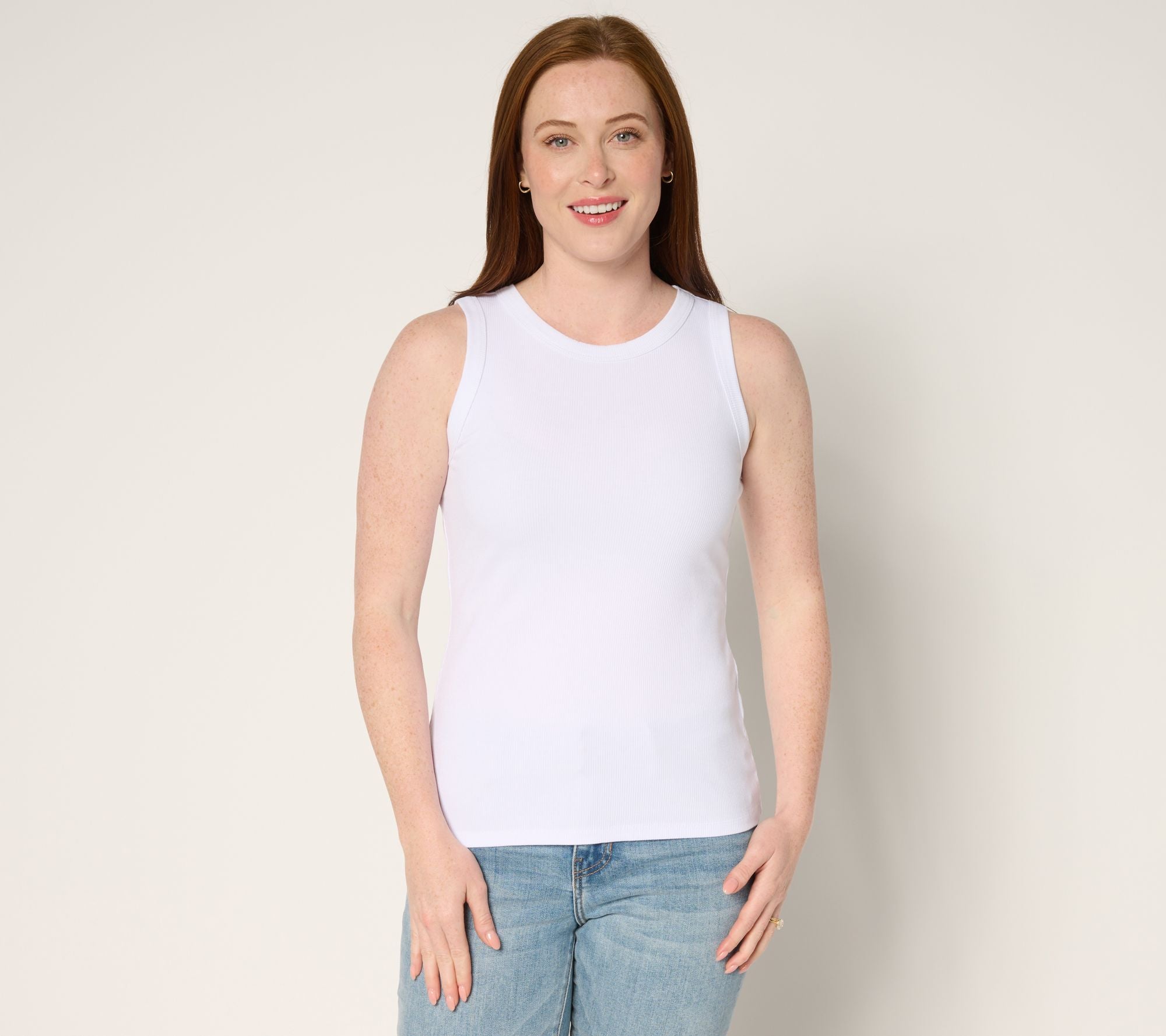 Every Day Rib Knit Tank Top - White