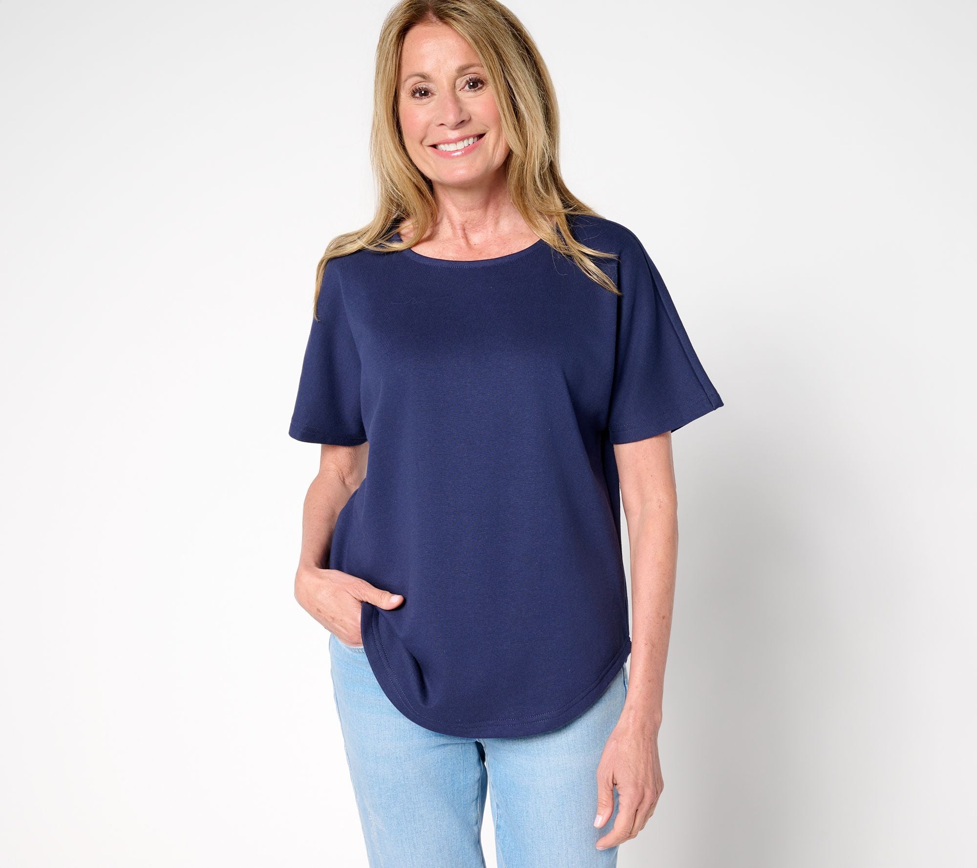 Belle Beach by Kim Gravel Seaside Sweats Slouchy Top - Twilight