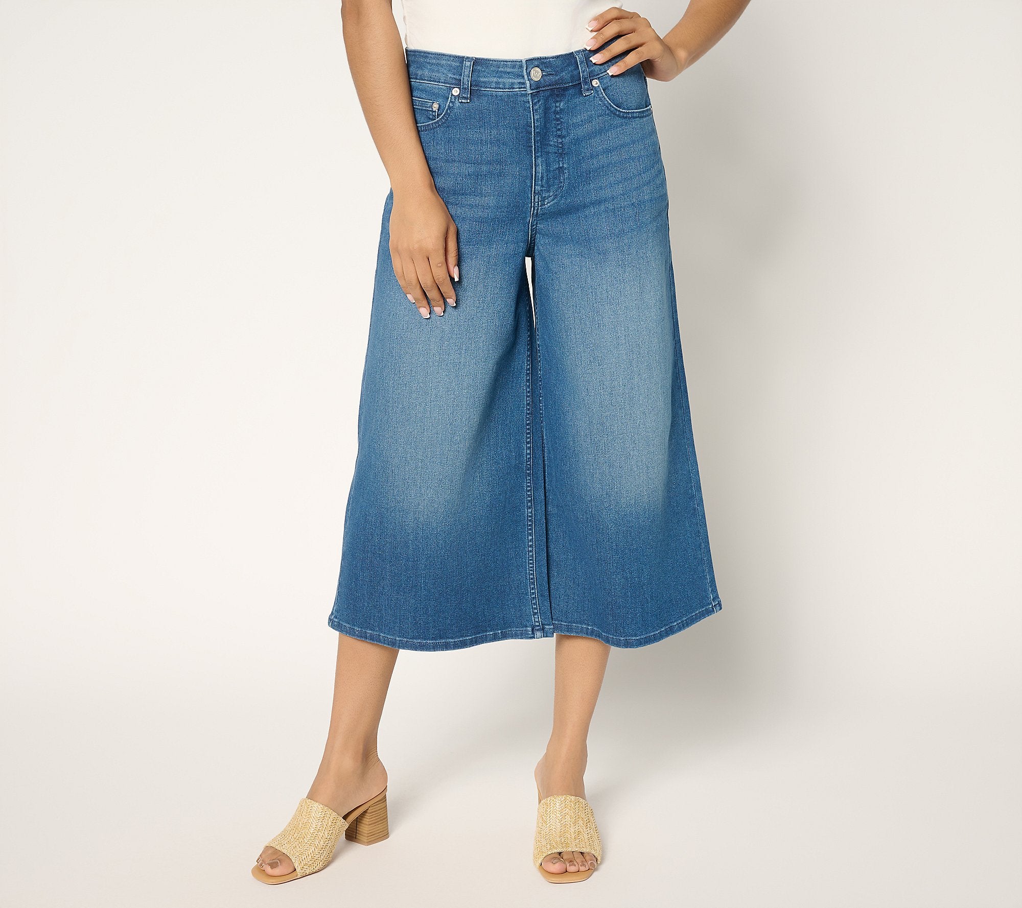 Indigo Monty Wide Leg Cropped Jeans