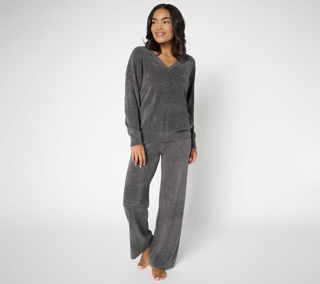 . CozyChic Ultra Lite Pullover & Wide Leg Pant Set - Carbon