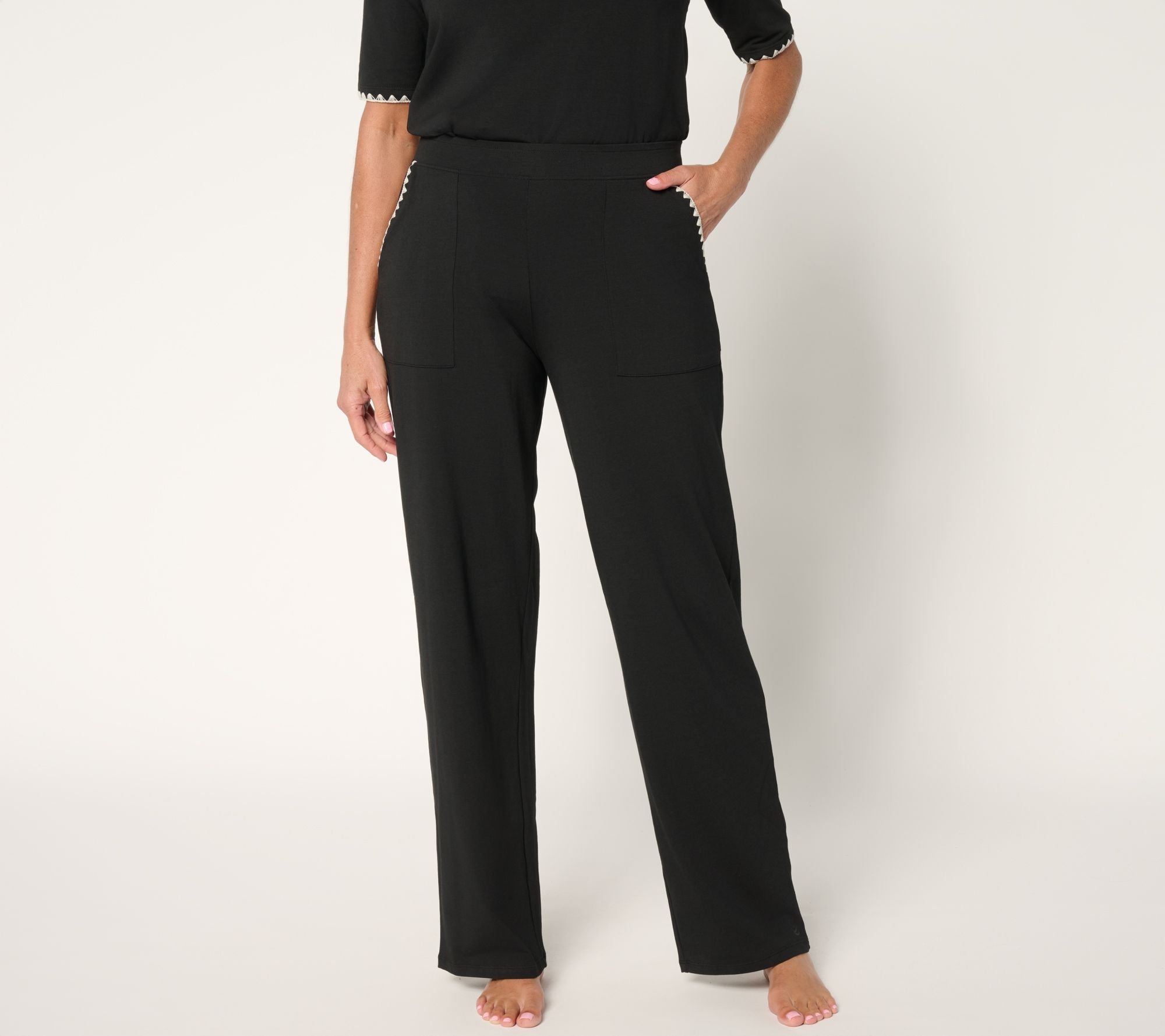 Cottonwear+ Crochet Trim Straight Leg Pant