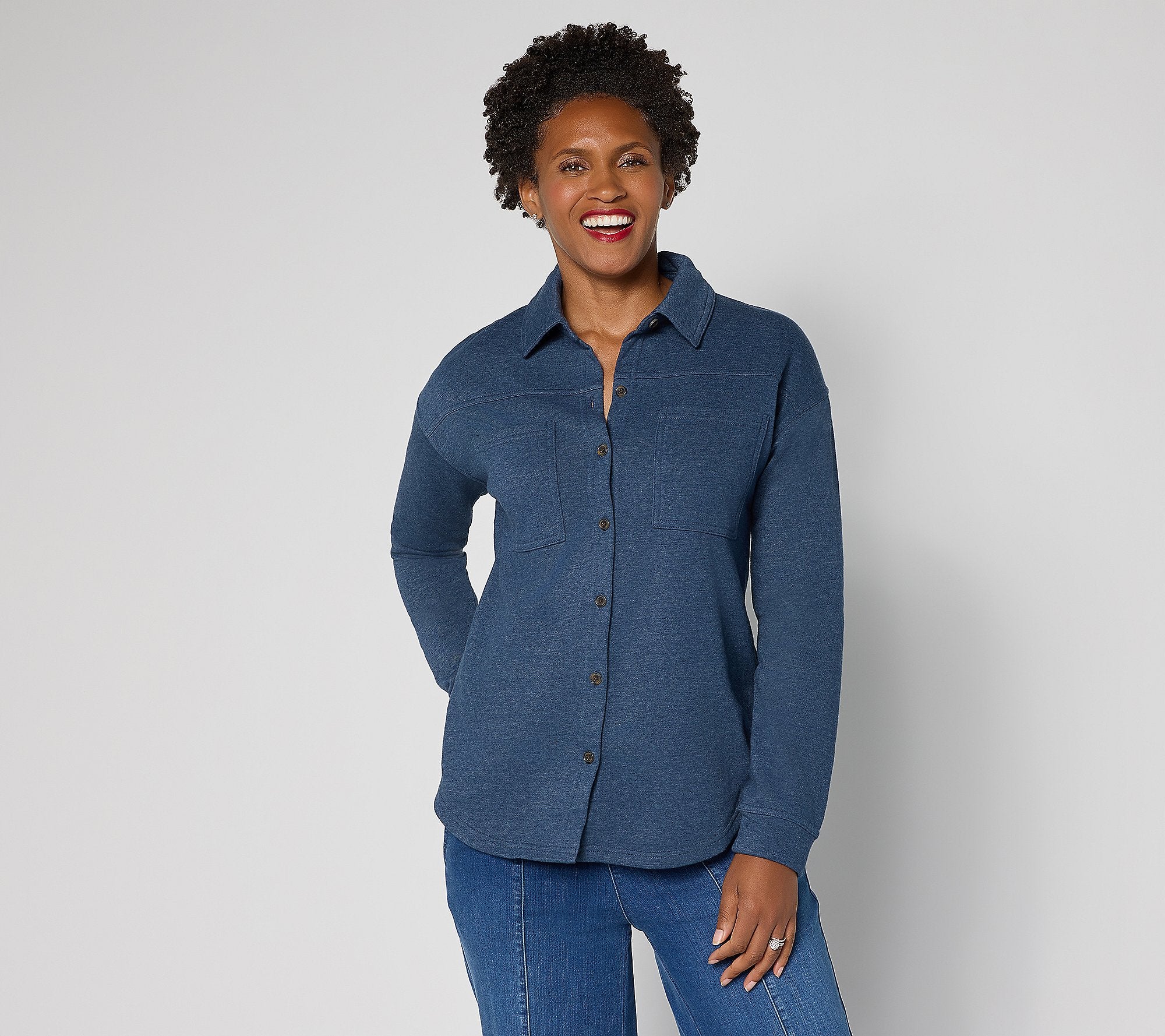 Denim Wash Button Down Shacket