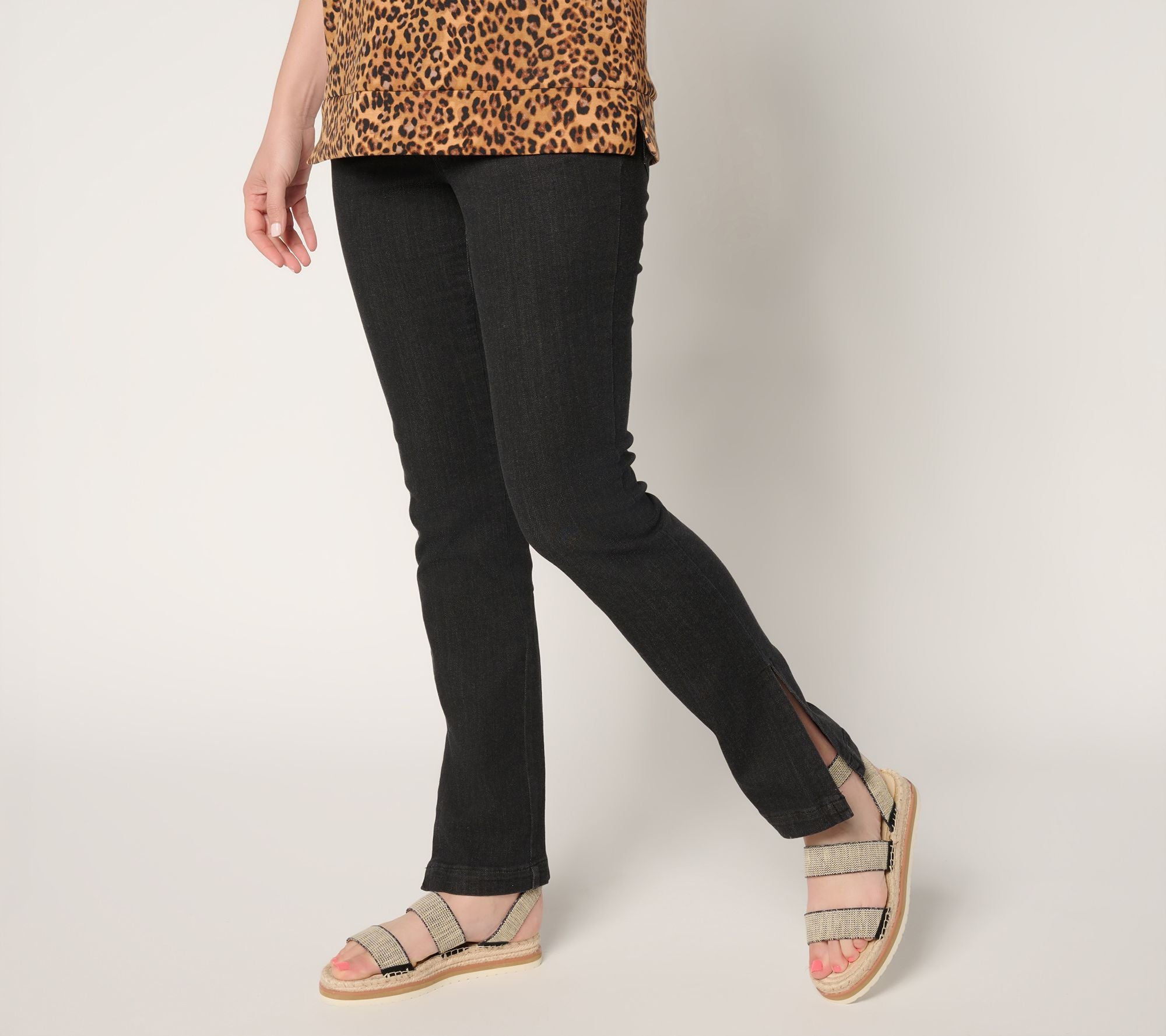 Primabelle Denim Vented Straight Jean - Black