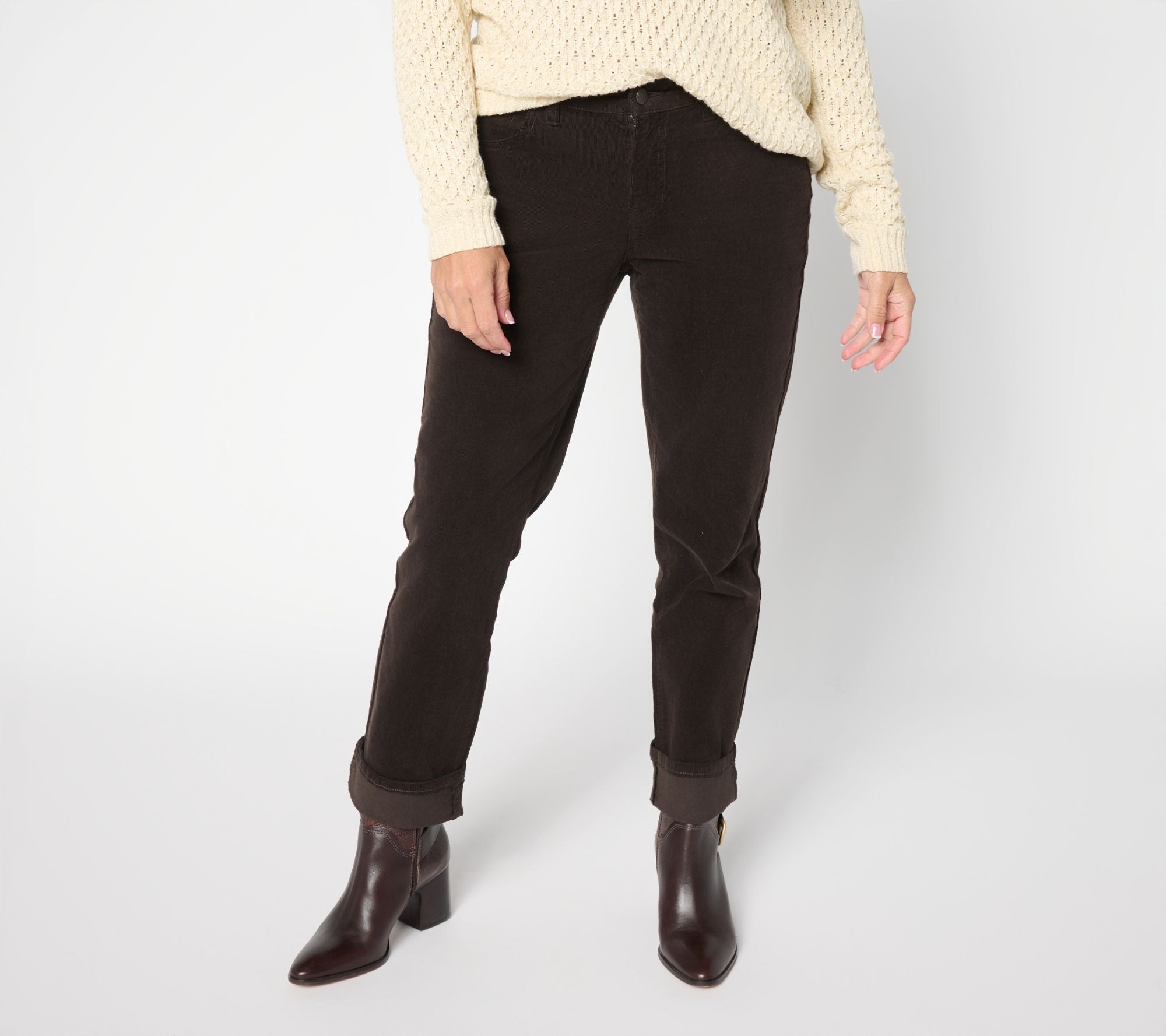 Girlfriend Pinwale Corduroy Jean - Black Licorice