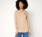 Belle Boho by Kim Gravel Wild & Free Micro Waffle Top - Silver Mink