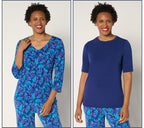 Set of 2 Liquid Knit Print & Solid Tops