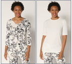 Set of 2 Liquid Knit Print & Solid Tops