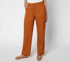 Double Button Wide Leg Twill Pant