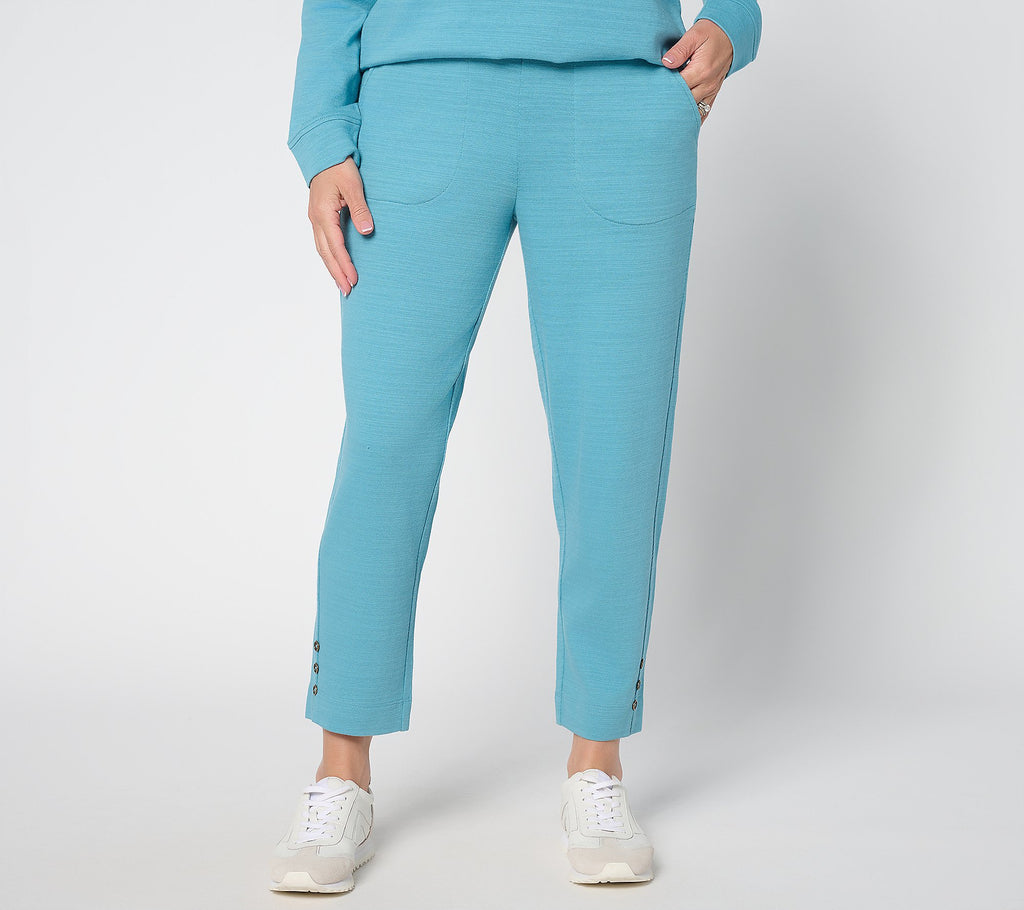 Active Textured Cotton Straight Leg Crop Pants