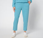 Active Textured Cotton Straight Leg Crop Pants