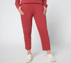 Active Textured Cotton Straight Leg Crop Pants