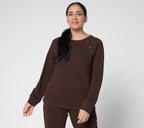 Active Textured Cotton Pullover with Button Detail