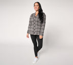 Comfortwear Cardigan Lounge Set - Charcoal Plaid