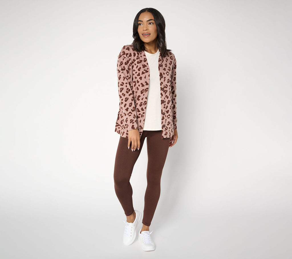 Comfortwear Cardigan Lounge Set - Brown Animal