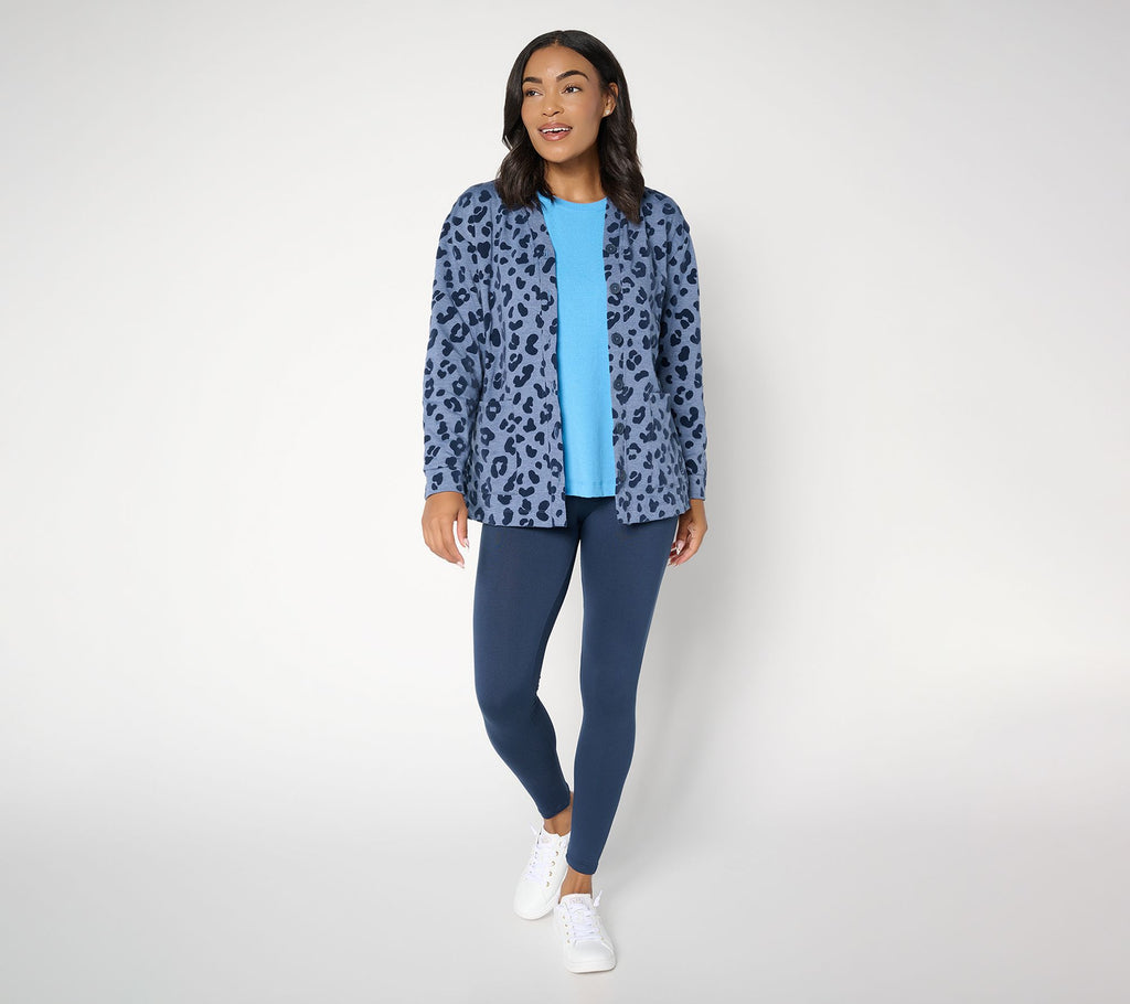 Comfortwear Cardigan Lounge Set - Navy Animal