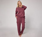 Berkshire Homewear Plush Jersey Cargo Lounge Set - Burgundy