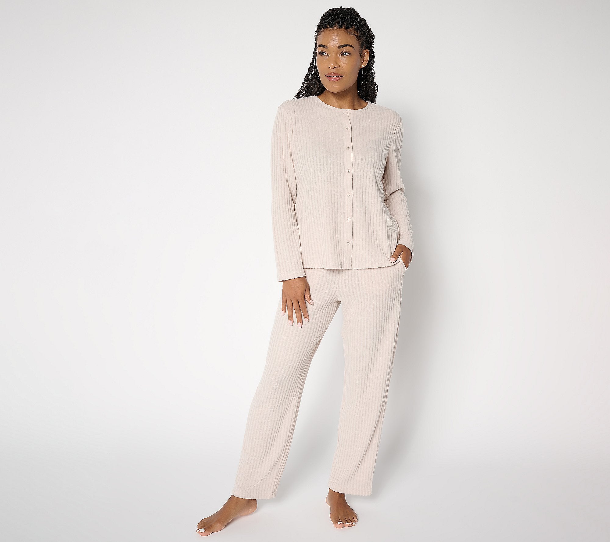 Homewear Hacci Rib Button Front Lounge Set