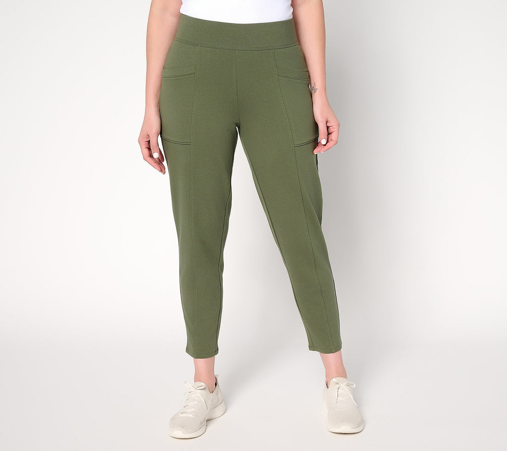 Active Regular French Terry Ankle Pant with Seaming