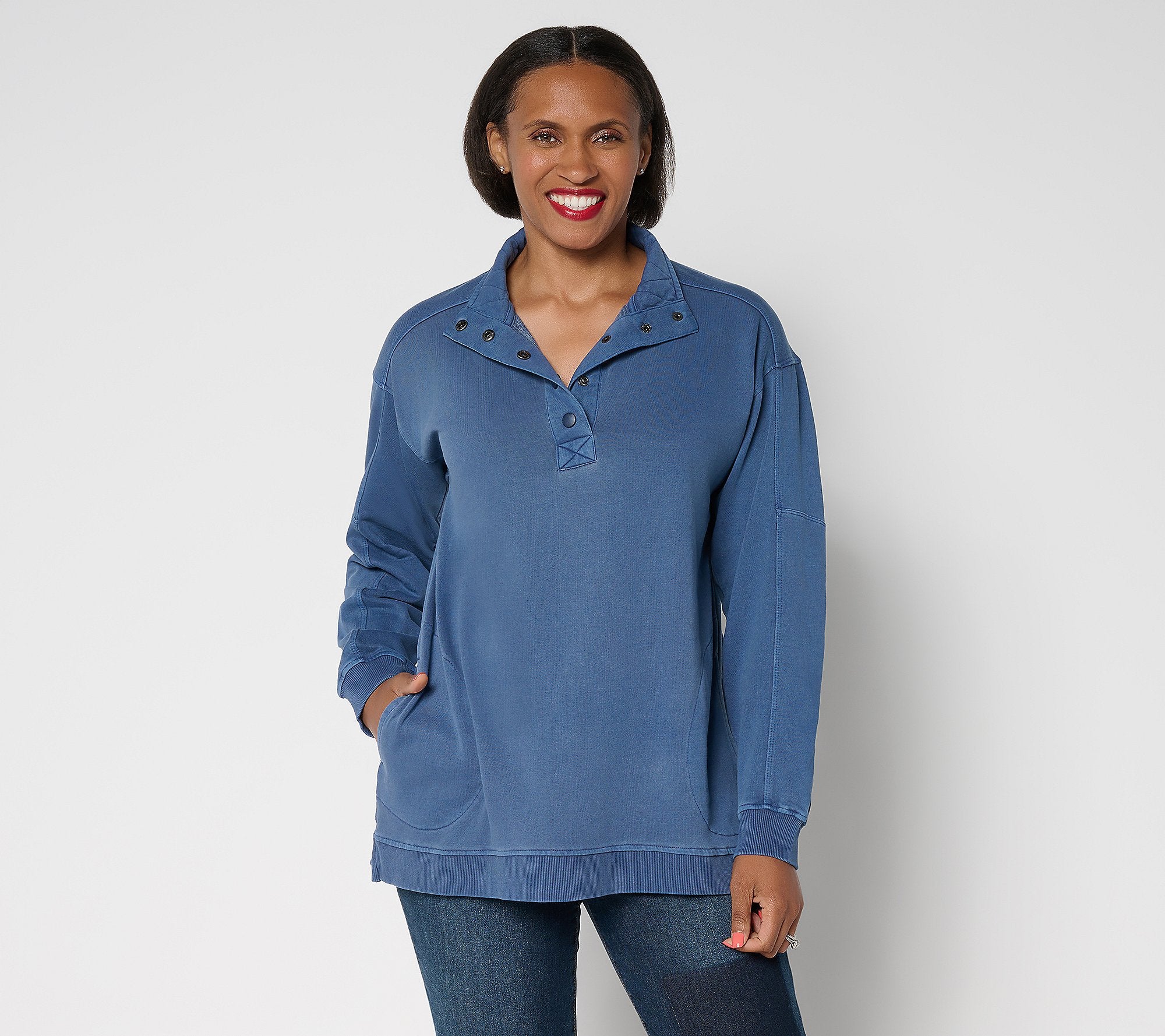 Long Sleeve French Terry Henley Top