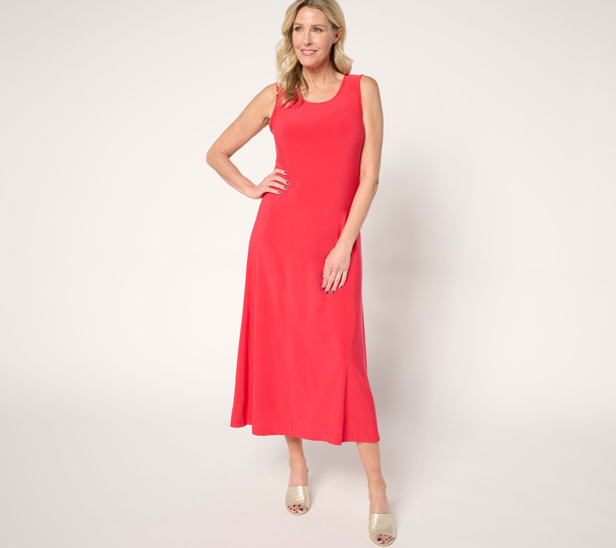 Como Jersey Tank Midi Dress - Fire Red