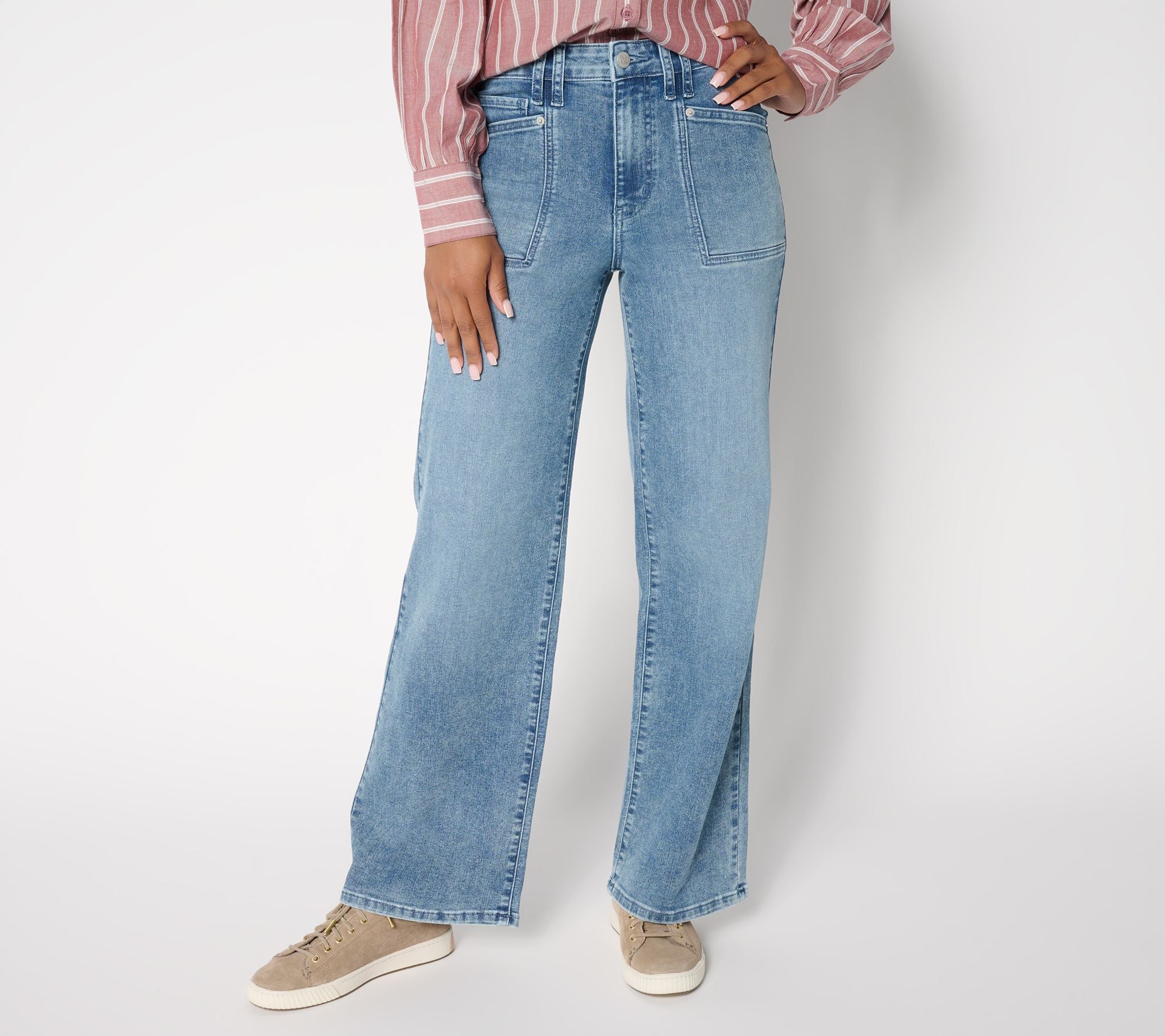 Repreve Wide Leg Jeans- Indigo - Light Wash