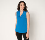 Liquid Knit Sleeveless Cowl-Neck Top