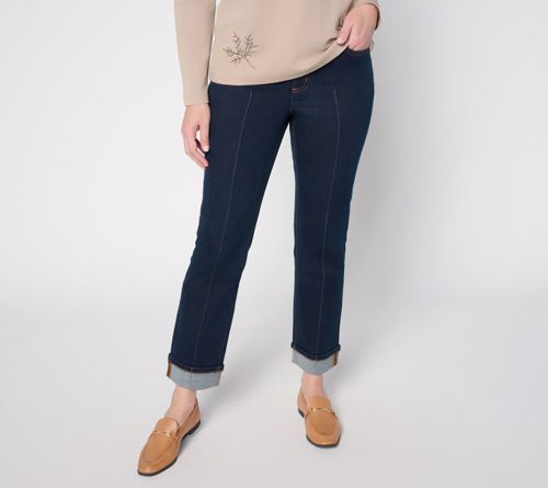 Indigo Easy Stretch Cuffed Ankle Jean