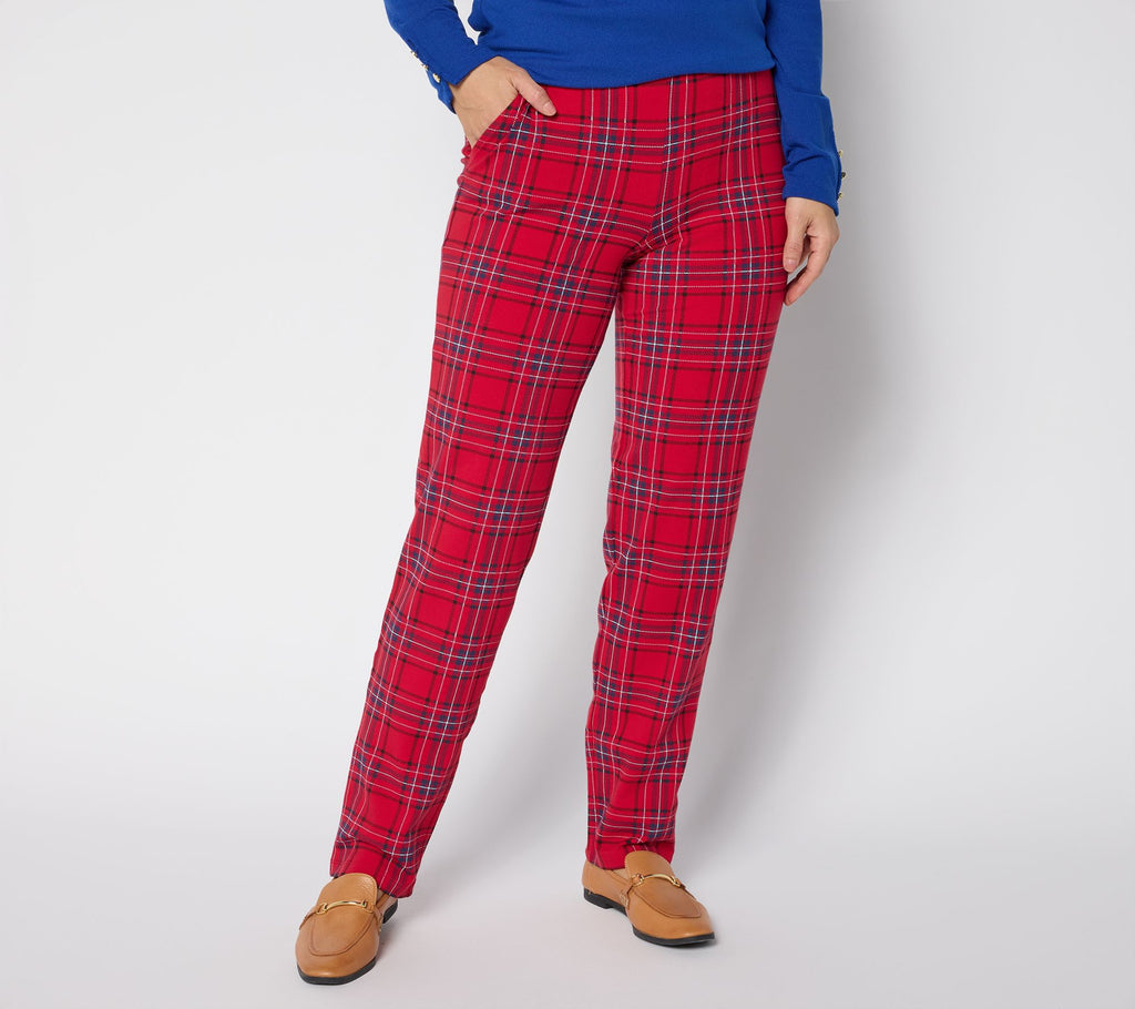 Duo Stretch Straight Leg Pants - Apple Red/Navy