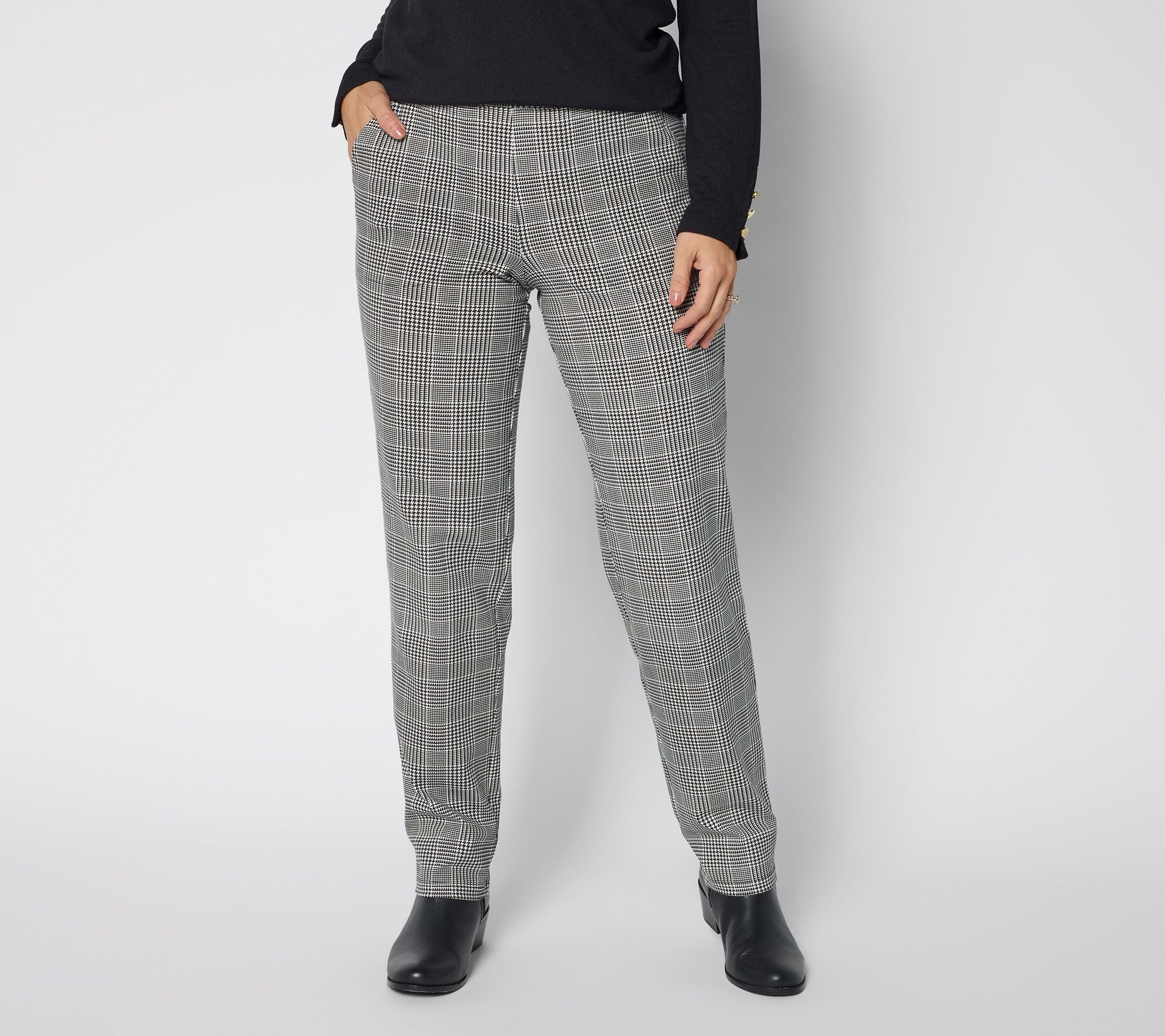 Duo Stretch Straight Leg Pants - Natural/Black