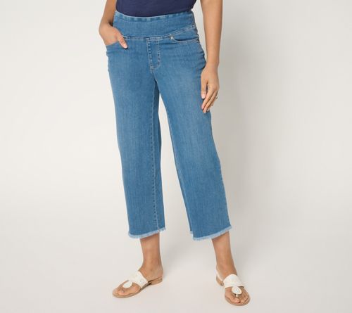 TripleLuxe Denim Wide Leg Crop w/ Fray