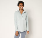Denim & Co. Active French Terry Snap Top with