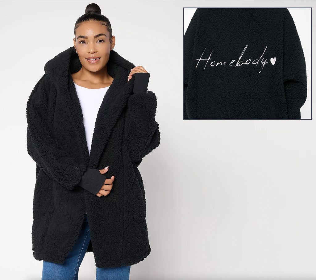 Sherpa Embroidered Hooded Lounger