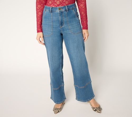 Indigo Full Length Wide Leg Jeans