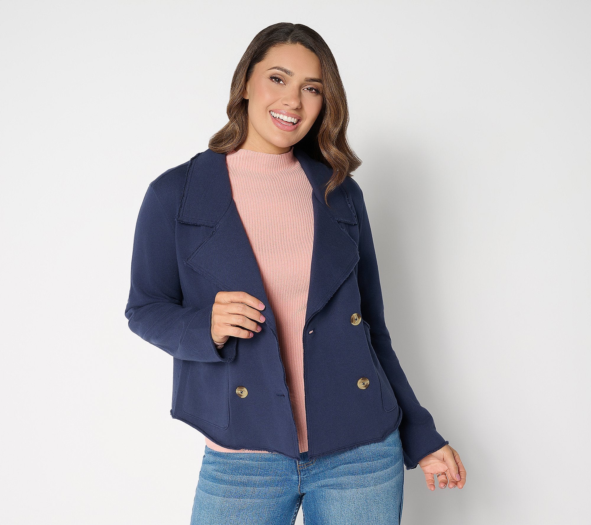 Double Breasted French Terry Jacket