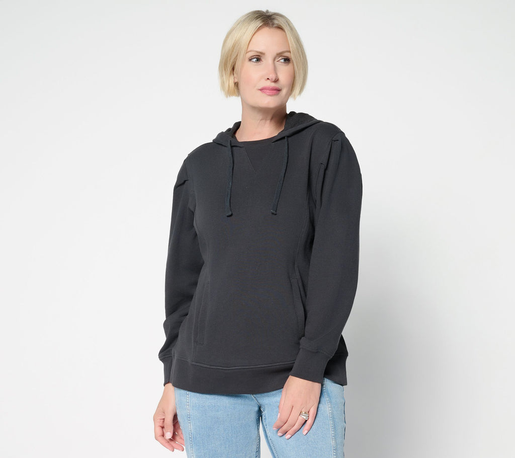 French Terry Printed or Solid Hoodie - Phantom