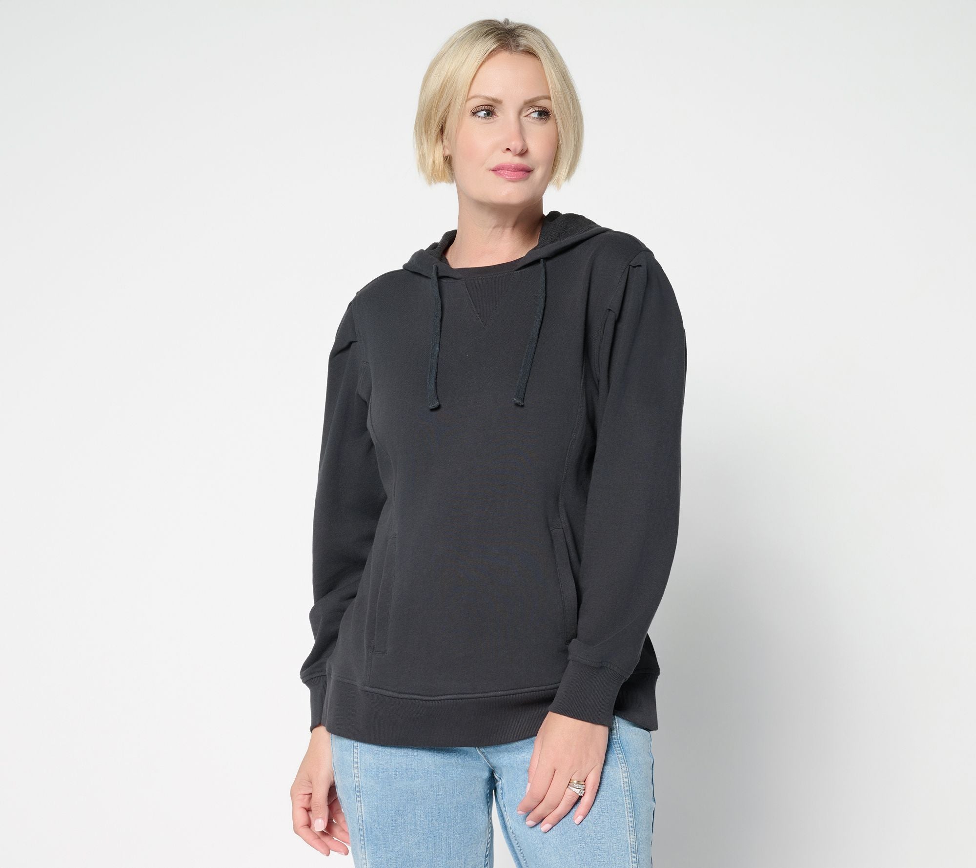 French Terry Printed or Solid Hoodie - Phantom